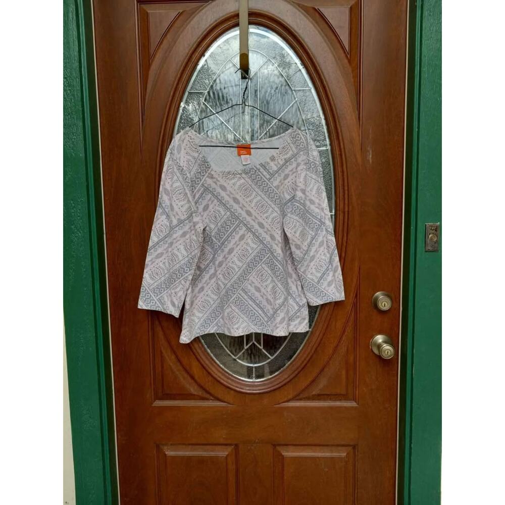 Hearts of Palm Pink/Grey Top Size L